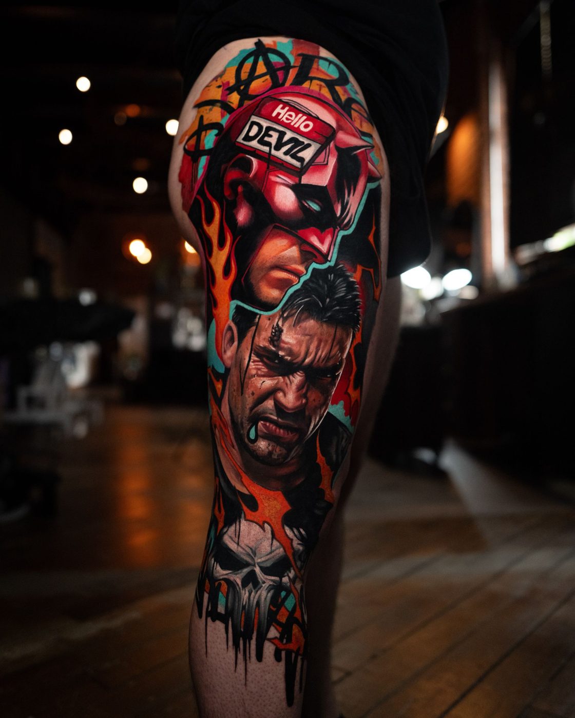 Surrealist Colour Bomb Mashups tattoo 13