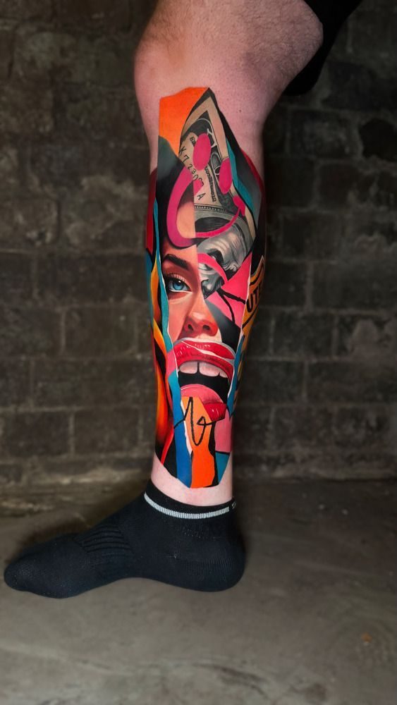 Surrealist Colour Bomb Mashups tattoo 12